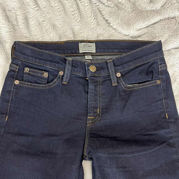 J.Crew Jeans Women 26 Toothpick Skinny Dark Wash Stretch Denim Mid Rise Everyday - Picture 3 of 12